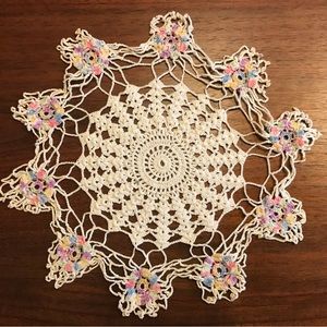 Unique 3D Vintage Hand-Crocheted Doilie